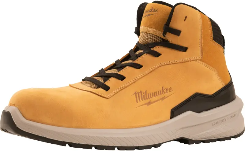 Bezpečnostní obuv, vodoodpudivá kůže nubuk, Milwaukee Flextred™ S3S 1M171311 ESD SC FO SR béžová barva (vel.45), 4932493749 (MI4932493749)