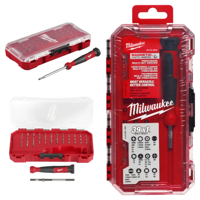Přesný mikrošroubovák Milwaukee s výměnnými bity, Multi-bit 39v1 v přenosném balení (MI4932498177)