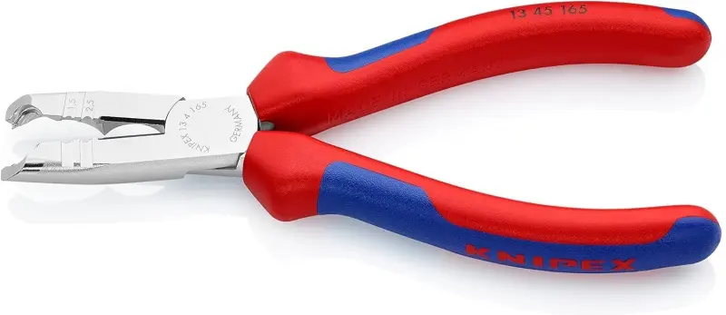 Kleště odizolovací KNIPEX 13 45 165, 165 mm - pochromované kleště, vícesložkové návleky (K 13 45 16 5)