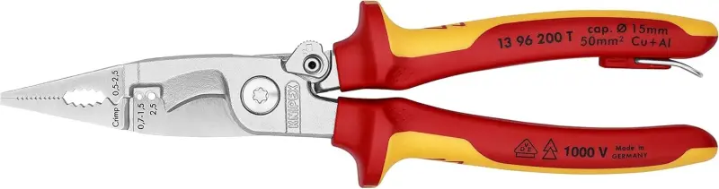Elektroinstalační kleště Knipex 13 96 200 T BK VDE (K 13 96 200 T BK)