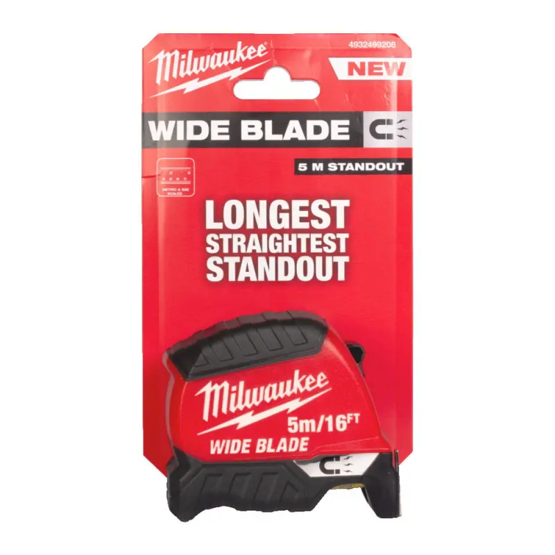Široký svinovací metr Milwaukee WIDE BLADE MAGNETIC (GEN2) 5M/16FT-35, délka 5 metrů, magnetický, 4932499208