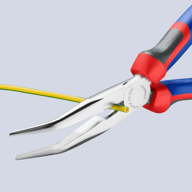 Úzké půlkulaté kleště Knipex 26 25 200 SB s břity, zahnuté (K 26 25 200 SB)