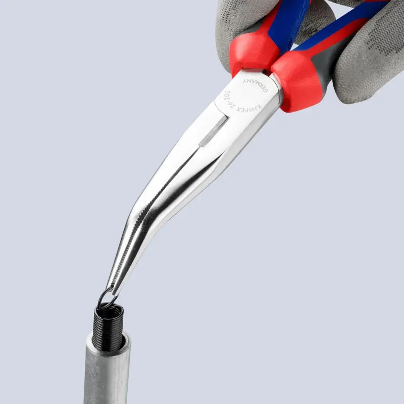 Úzké půlkulaté kleště Knipex 26 25 200 SB s břity, zahnuté (K 26 25 200 SB)