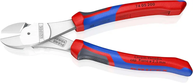 Boční štípací kleště Knipex 74 05 200 SB - silové, vícesložkové návleky, chromováno (K 74 05 200 SB)