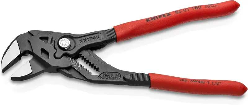 Klešťový klíč 180 mm, Knipex 86 01 180 - leštěná hlava, plastové návleky (K 86 01 180)