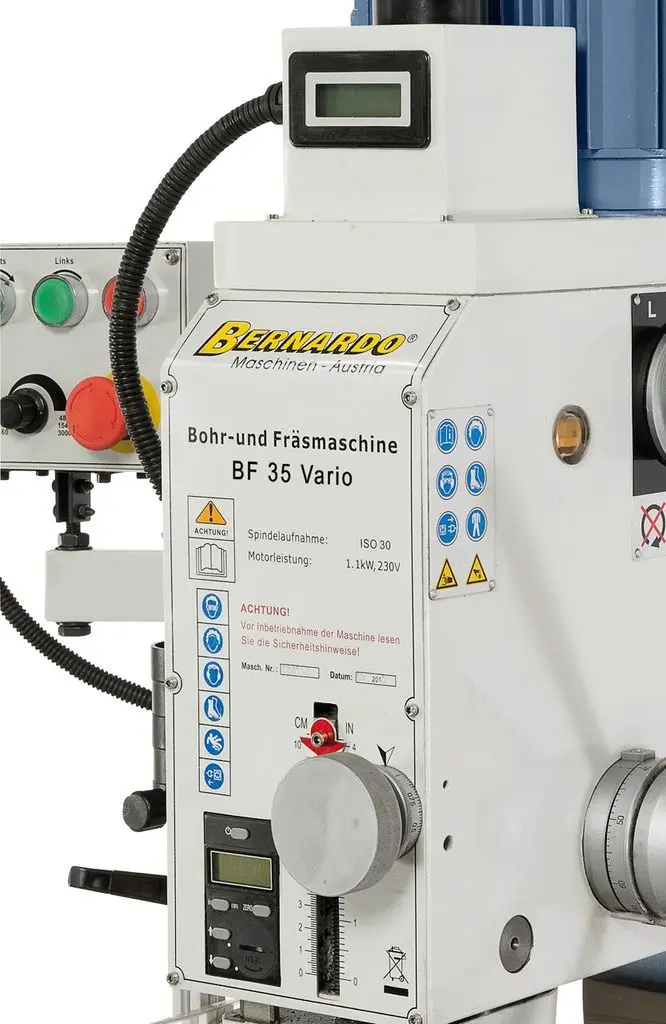 Vrtačko-frézka Bernardo BF 35 Vario (strojní posuv, digit.odměřování) (BER021046)
