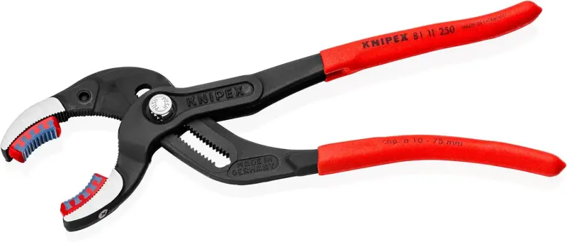 Instalatérské kleště Knipex 81 11 250 SB - na sifonová šroubení a plasty, výměnné čelisti (K 81 11 250 SB)