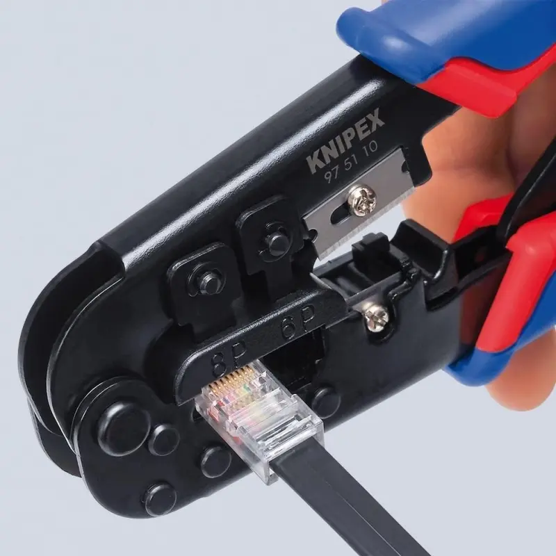Lisovací kleště Knipex 97 51 10 SB  - pro konektory Western (K 97 51 10 SB)