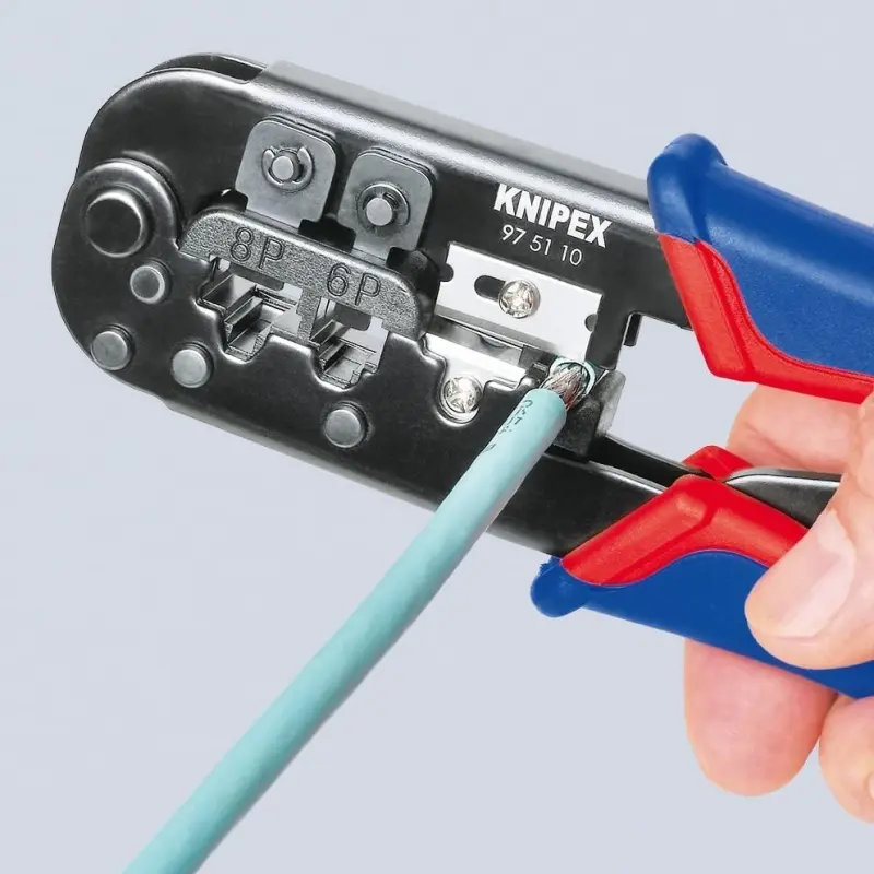 Lisovací kleště Knipex 97 51 10 SB  - pro konektory Western (K 97 51 10 SB)