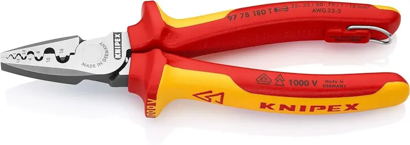 Lisovací kleště Knipex 97 78 180 T 180 mm na dutinky TT (K 97 78 180 T)