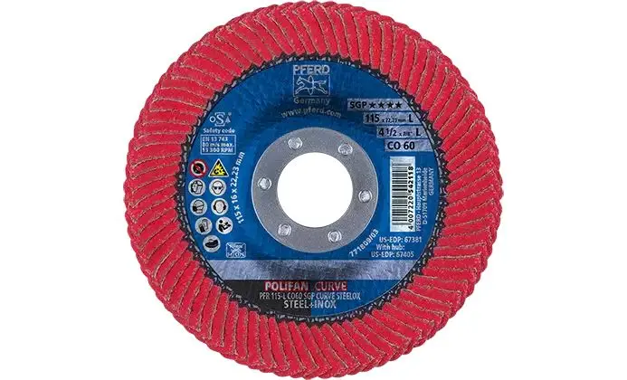 Lamelový brusný kotouč POLIFAN Pferd PFR 115-L CO 60 SGP CURVE STEELOX (PF4007220827451)