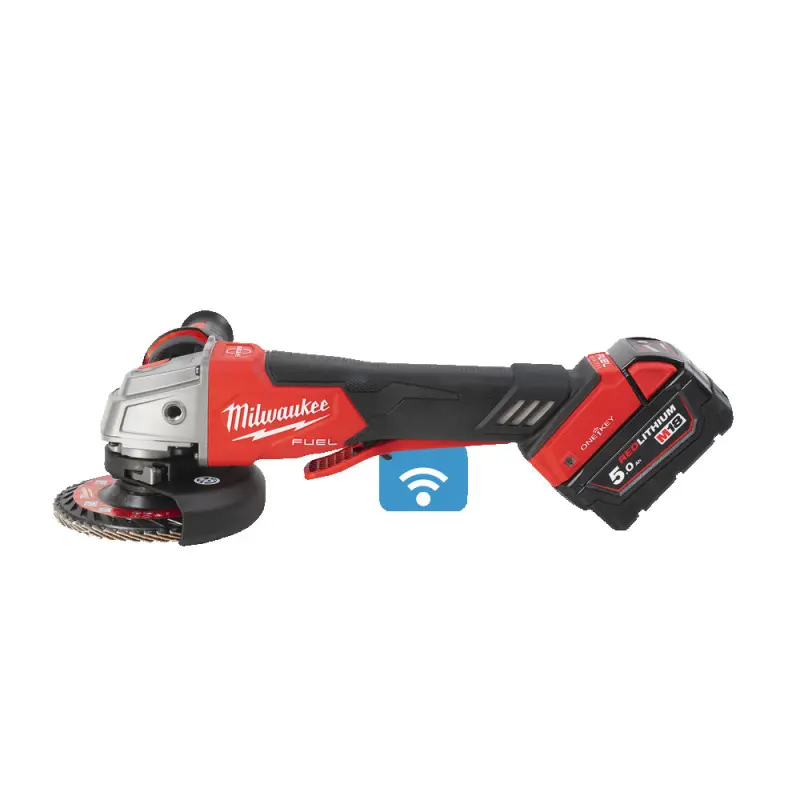 Aku úhlová bruska 125 mm Milwaukee M18 ONEFSAG125XPDB-502X s kolébkovým spínačem, 2x Aku (18 V, 5,0 Ah), 4933478435 (MI4933478435)