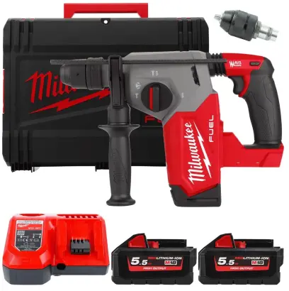Aku kombinované kladivo SDS-plus Milwaukee M18 FHX-552X Fixtec (5,5 Ah) (MI4933478889)