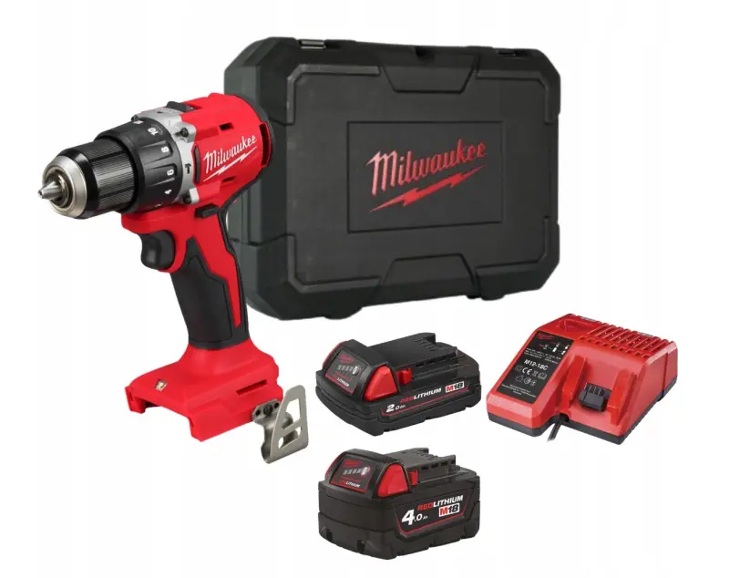 Aku kompaktní příklepová vrtačka Milwaukee M18 BLPDRC-422C, 1x aku M18 B2 + 1x aku M18 B4 + nabíječka M12-18 C + kufr, 4933492825 (MI4933492825)