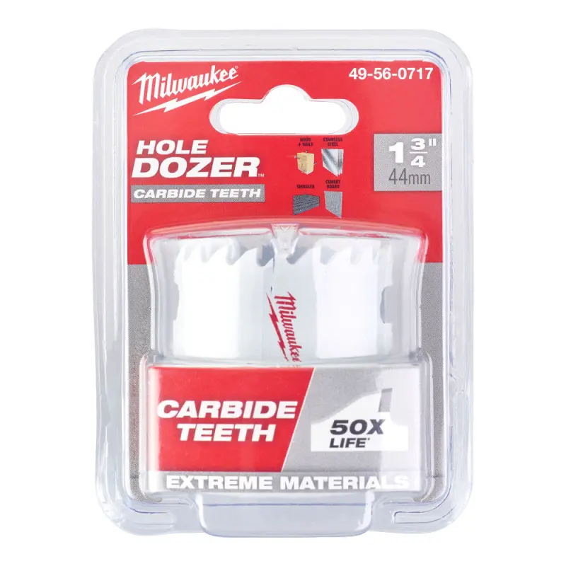 Kruhová pilka/děrovka Milwaukee 44 mm TCT Hole Dozer Holesaw 44MM, karbidové zuby, 9560717
