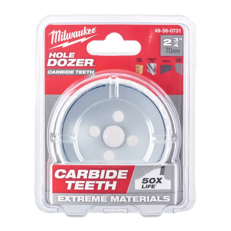 Kruhová pilka/děrovka Milwaukee 70 mm TCT Hole Dozer Holesaw 70MM, karbidové zuby, 49560731