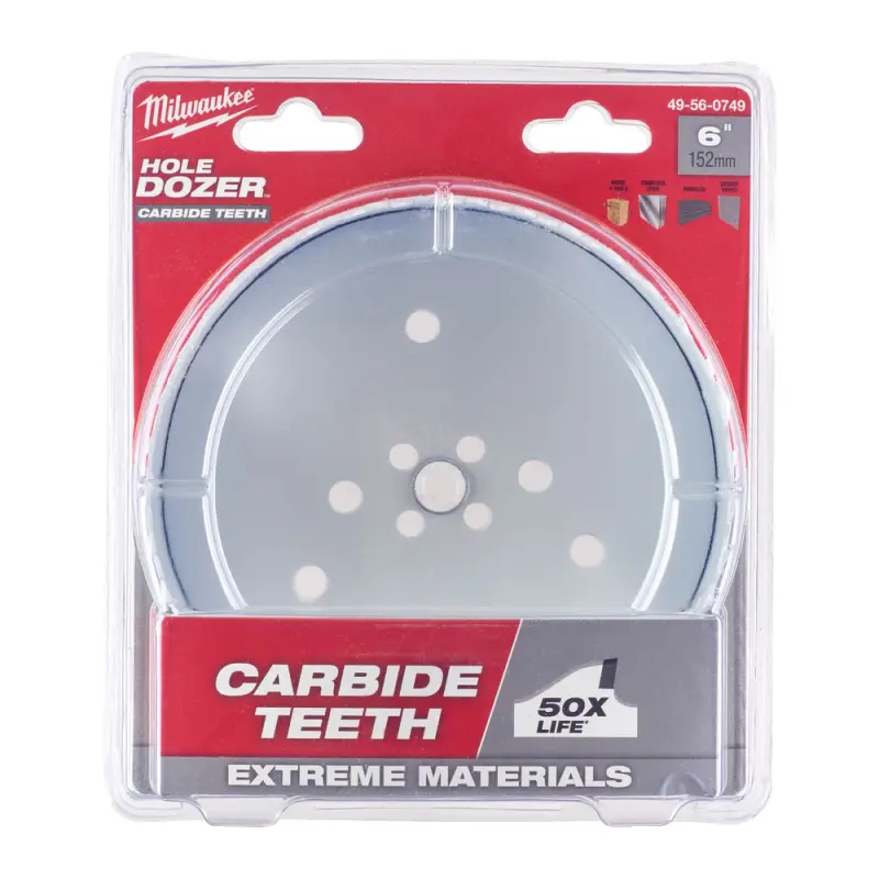 Kruhová pilka/děrovka Milwaukee 152 mm TCT Hole Dozer Holesaw 152MM, karbidové zuby, 49560749