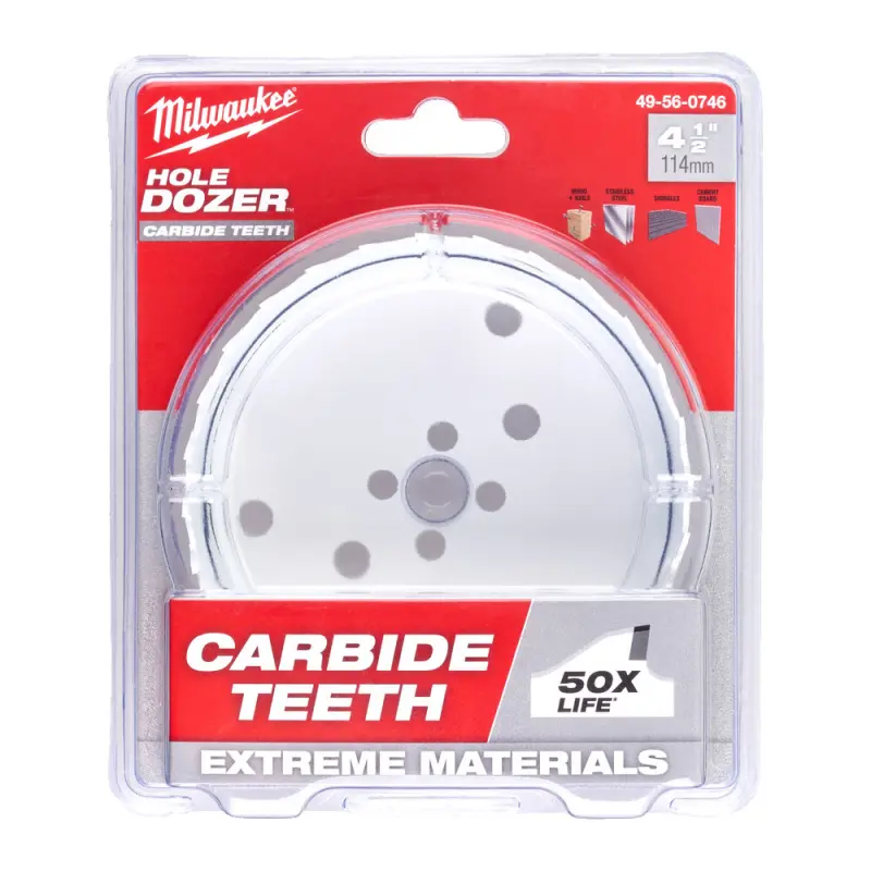 Kruhová pilka/děrovka Milwaukee 121 mm TCT Hole Dozer Holesaw 121MM, karbidové zuby, 49560847