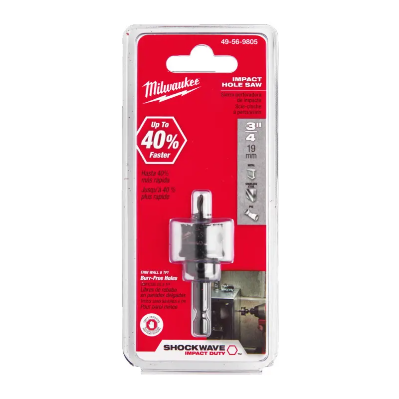 Kruhová pilka/děrovka Milwaukee 19 mm Shockwave Impact Duty Holesaw 19MM, 49569805