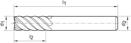 Stopková vícezubá fréza tvrdokov Format 7423831400 pr. 14,0 mm Z6, dlouhá, dle DIN 6527, TiAlN, typ N, stopka HB (EDE23831400)