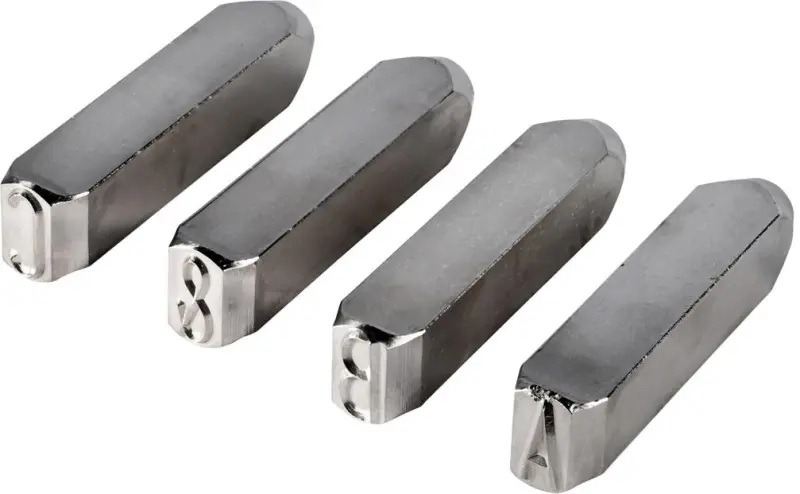 Sada raznice s písmeny po niklování, výška písma 3m m TURNUS