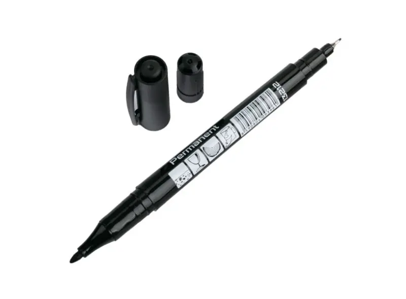 Značkovač permanentní (fix) oboustranný černý (L13212)