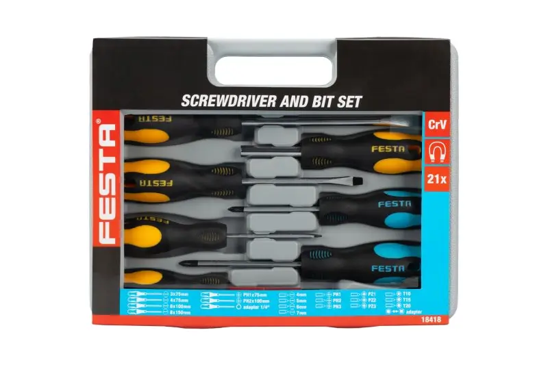 Sada šroubováků a bitů 21 ks (L18418)