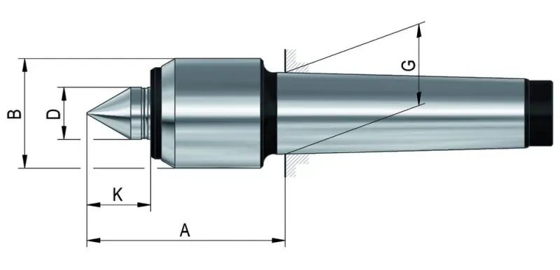 Otočný upínací hrot Röhm 14A MK 6 s úzkým pouzdrem (ROHM005547)