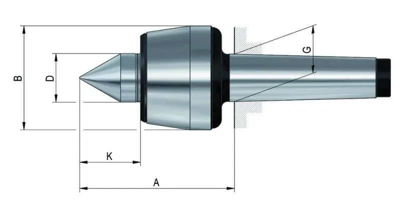 Otočný upínací hrot Röhm 101H MK 1 (ROHM043400)