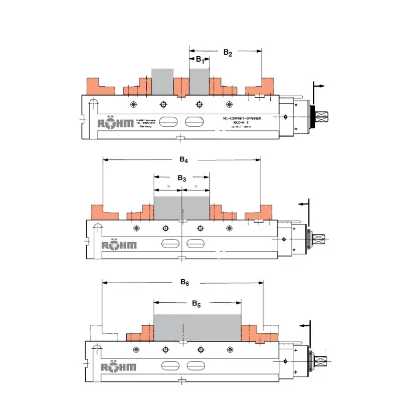 Přesný NC svěrák Röhm RKD-M 92 - Dvojitý, bez posilovače (ROHM180468)