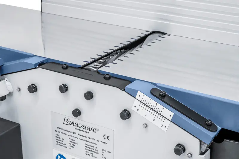 Hoblovací a tloušťkovací frézka Bernardo PT 260 S včetně odsávání třísek (230 V)