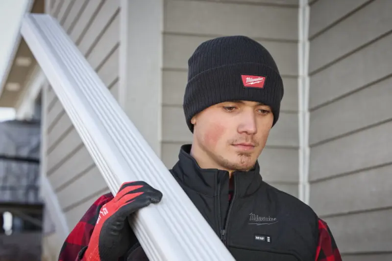 Čepice Milwaukee BNC BR, hnědá pletená/žebrovaná tkanina, 4932499384