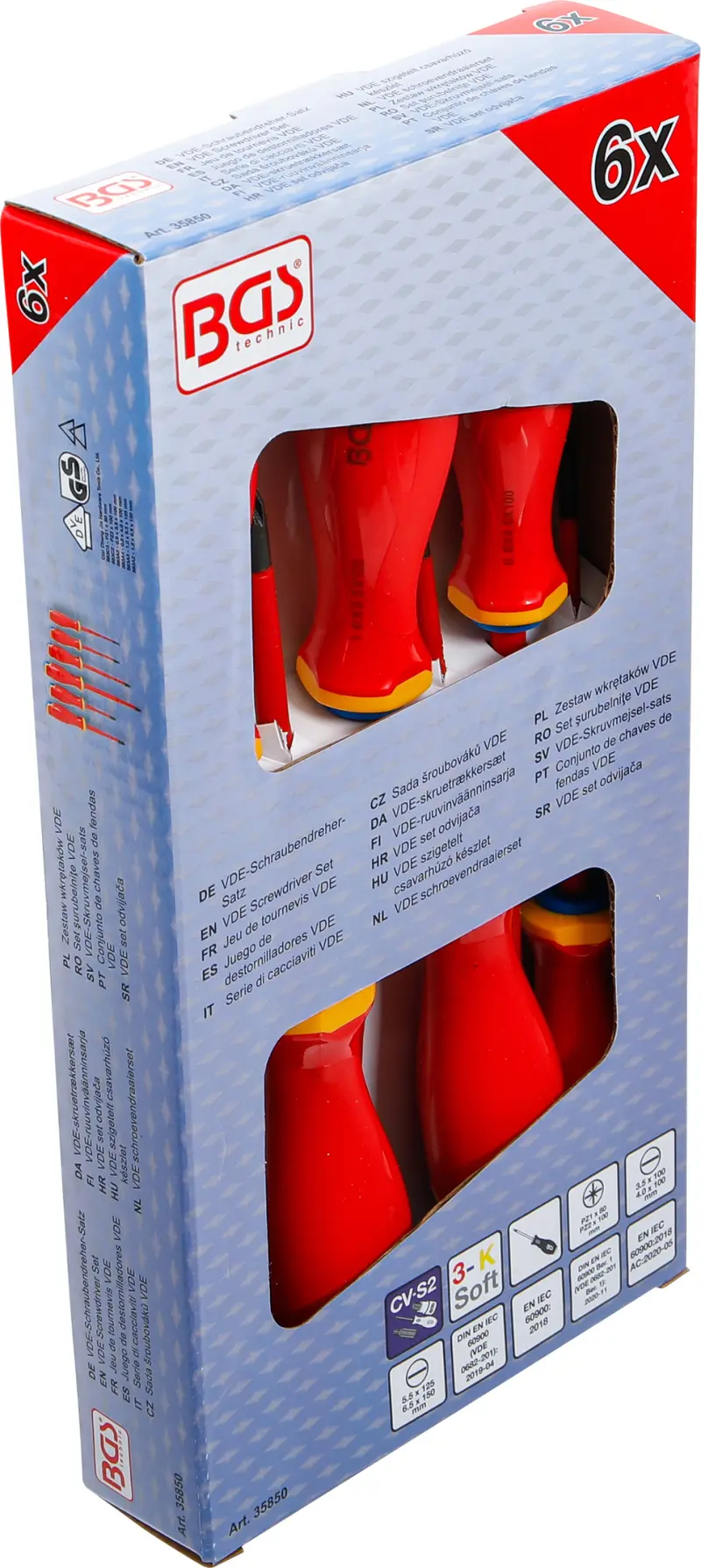 Šroubováky VDE  BGS 35850 extra tenký hrot. Sada 6 ks. (BGS1035850)