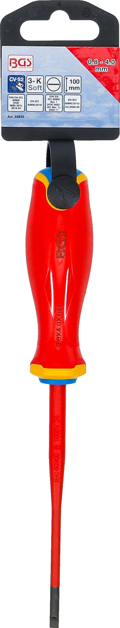 Šroubovák VDE BGS 35855  extra tenký hrot. Plochý SL 4,0 mm (BGS1035855)