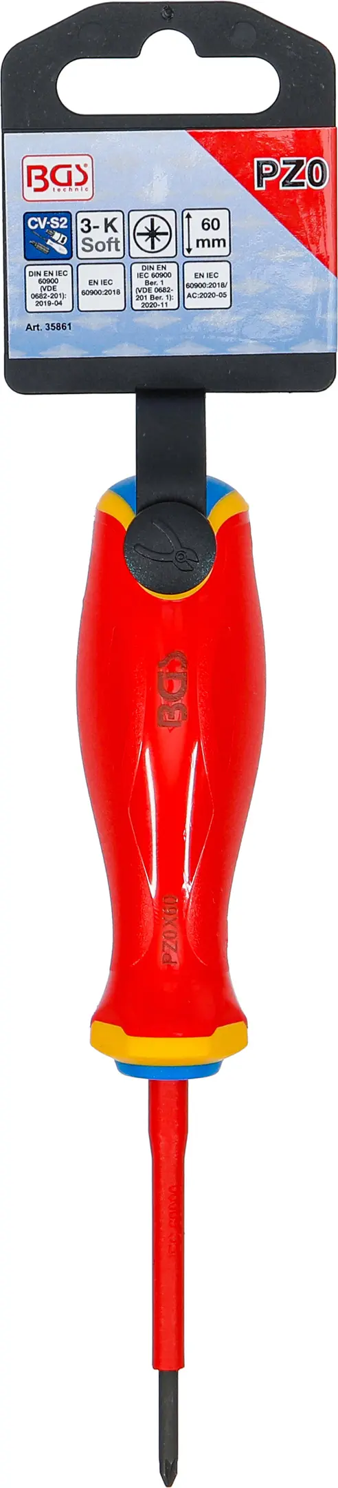 Šroubovák VDE BGS 35861  extra tenký hrot. Křížový PZ0 (BGS1035861)