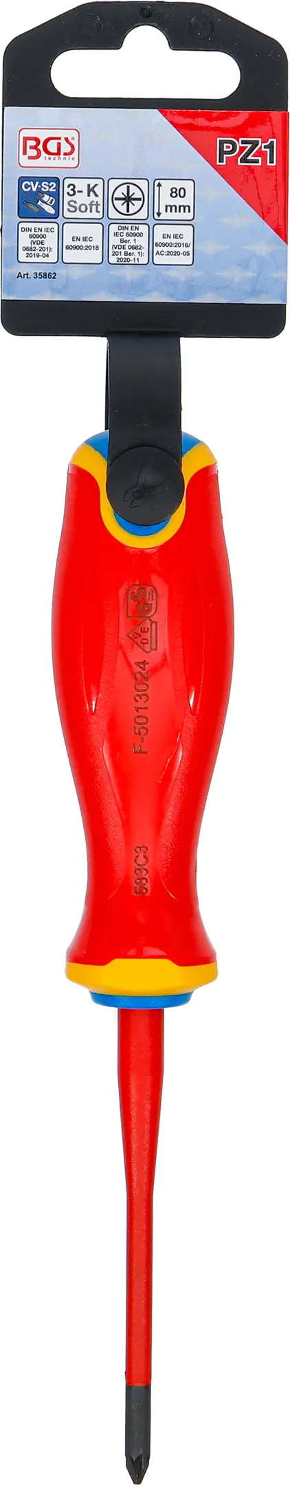 Šroubovák VDE BGS 35862  extra tenký hrot. Křížový PZ1 (BGS1035862)