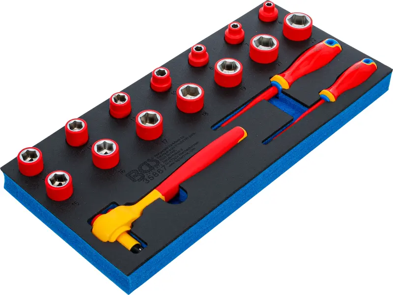 Vložka do díl.voz. 1/3: BGS 35867 Šroubováky a gola sada 3/8". VDE (Sada 17 ks) (BGS1035867)