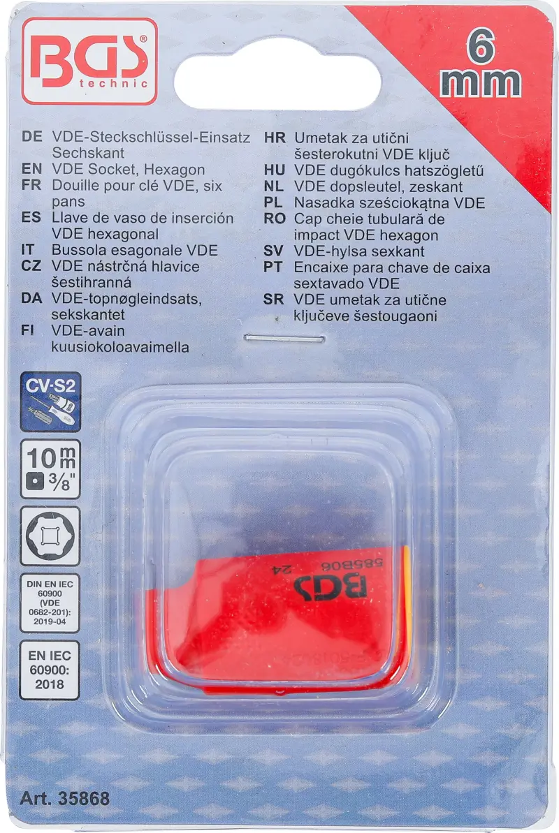 Nástrčná hlavice 3/8" 6 mm BGS 35868 VDE (BGS1035868)