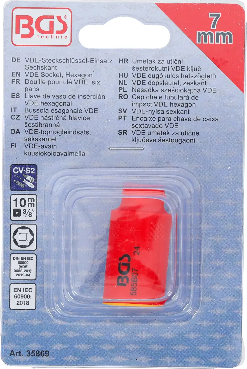Nástrčná hlavice 3/8" 7 mm BGS 35869 VDE (BGS1035869)