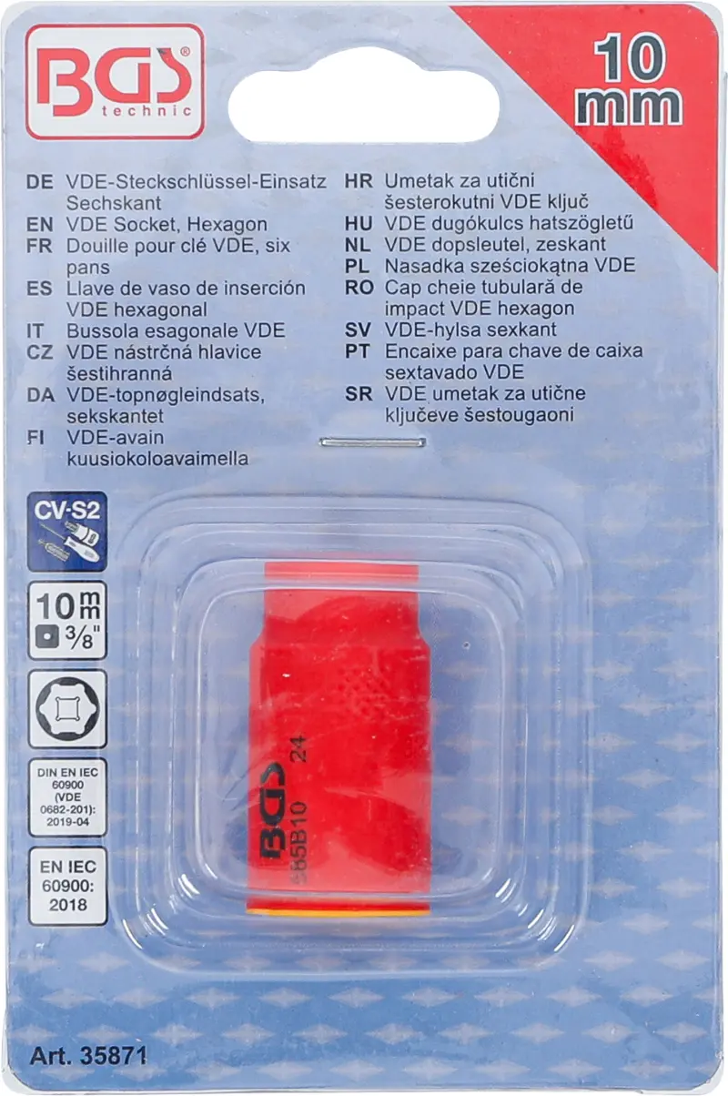 Nástrčná hlavice 3/8" 10 mm BGS 35871 VDE (BGS1035871)