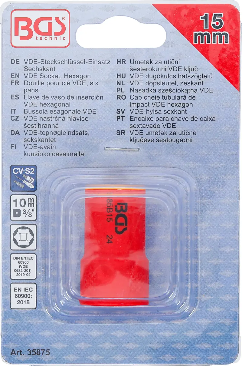 Nástrčná hlavice 3/8" 15 mm BGS 35875 VDE (BGS1035875)