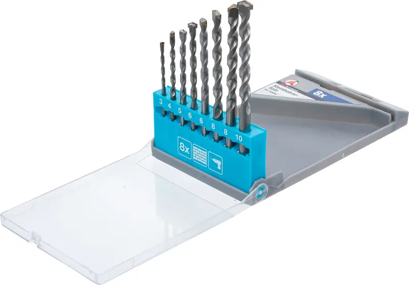 Vrtáky do zdiva BGS 50806  pr. 3 až 10 mm. Sada 8 ks (BGS1050806)