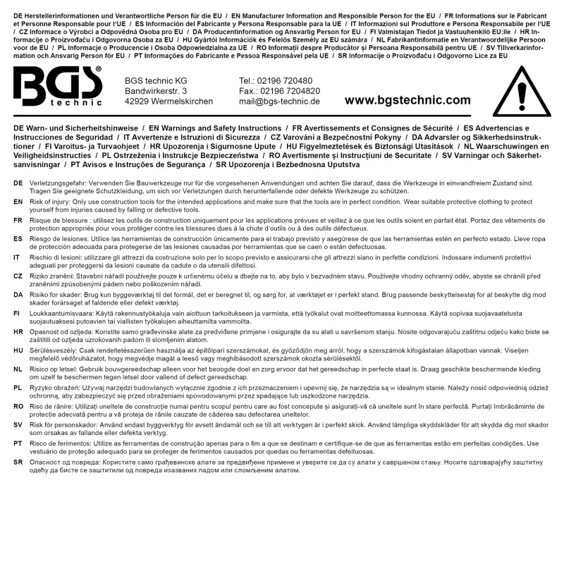 Vrtáky do zdiva BGS 50806  pr. 3 až 10 mm. Sada 8 ks (BGS1050806)