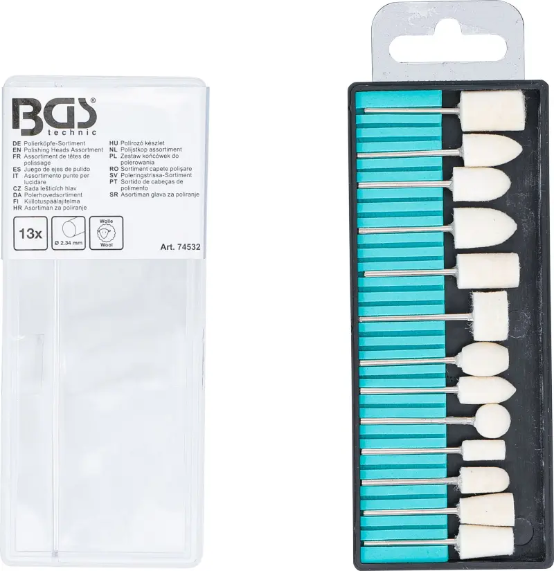 Lešticí hlavice BGS 74532. Sada 13 ks. (BGS1074532)