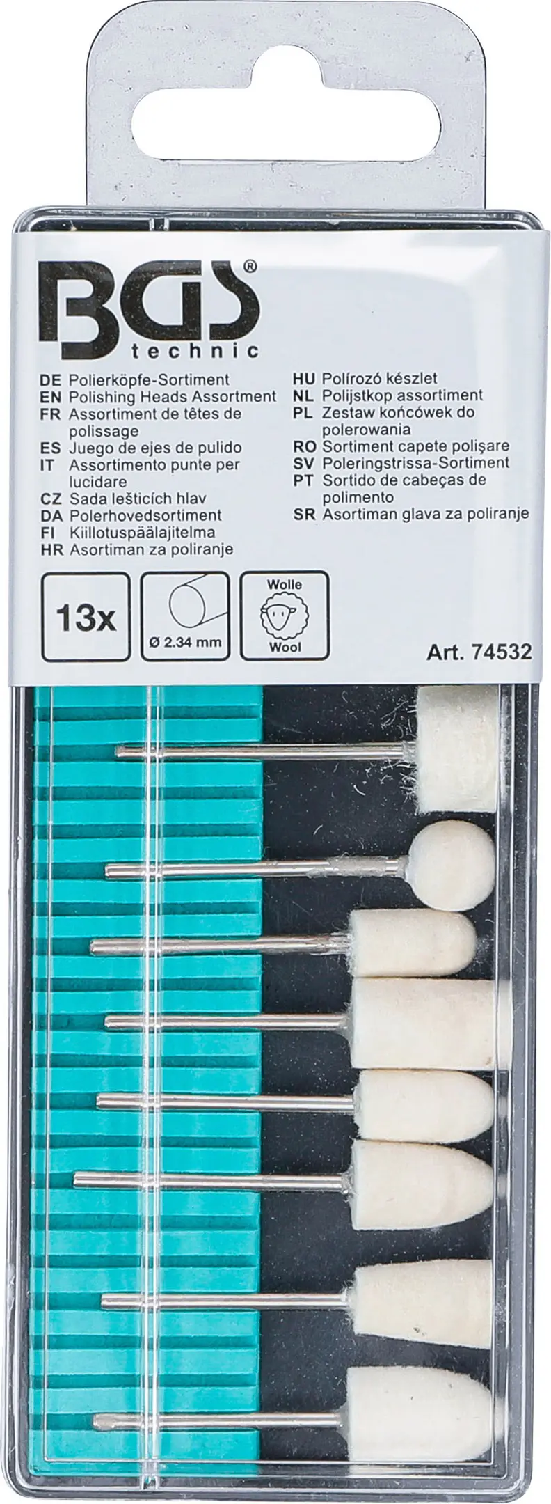 Lešticí hlavice BGS 74532. Sada 13 ks. (BGS1074532)