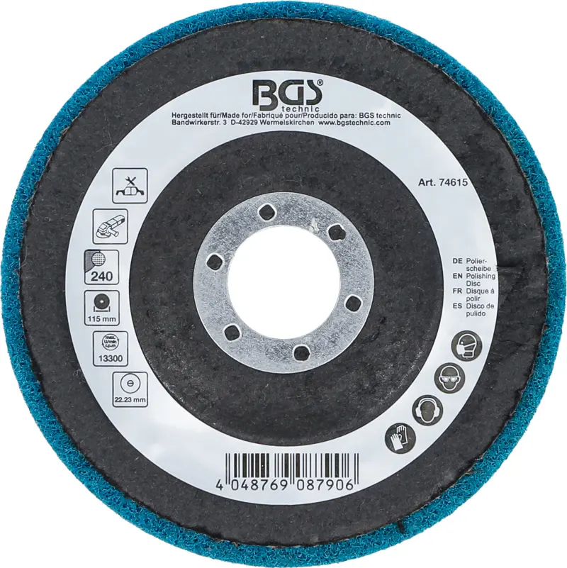 Brusný kotouč - lešticí pr. 115 mm BGS 74615  oxid hlinitý, zrnitost 240 (BGS1074615)
