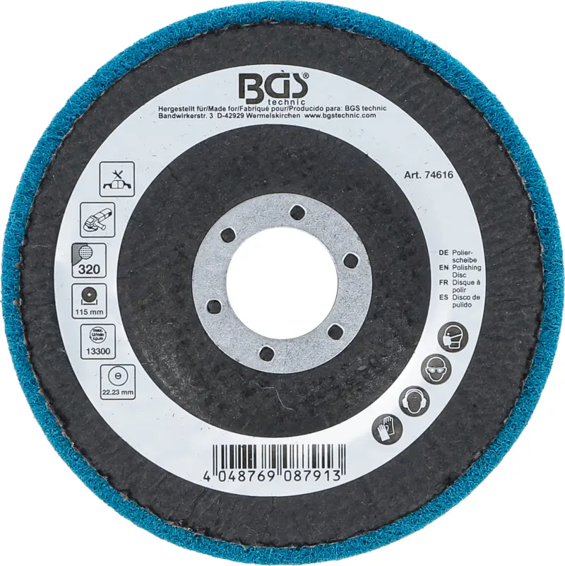 Brusný kotouč - lešticí pr. 115 mm BGS 74616  oxid hlinitý, zrnitost 320 (BGS1074616)