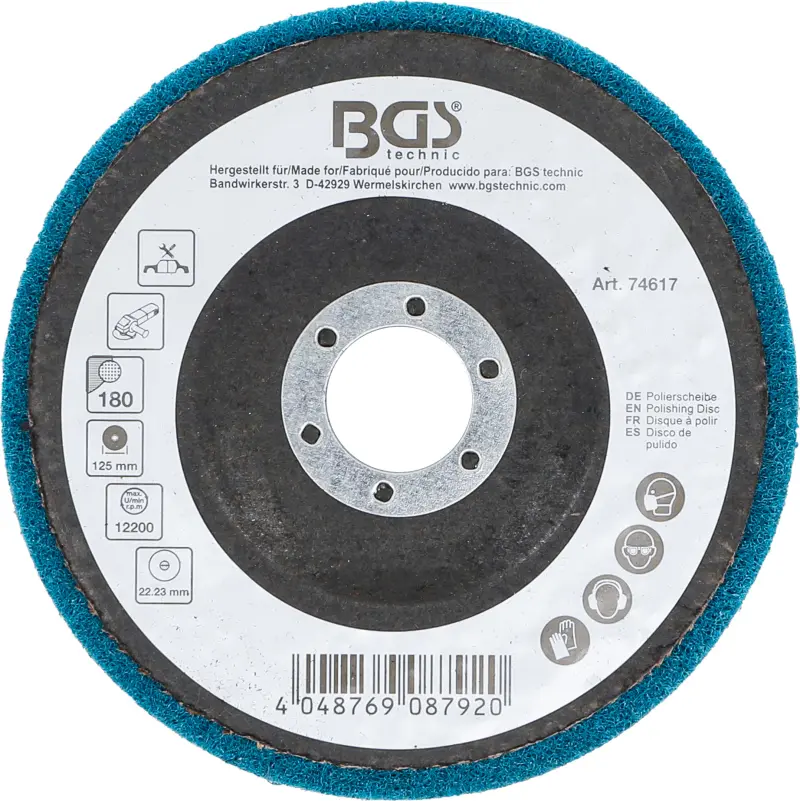 Brusný kotouč - lešticí pr. 125 mm BGS 74617  oxid hlinitý, zrnitost 180 (BGS1074617)