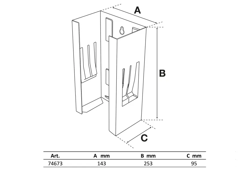 Magnetický držák BGS 74673 pro zásobník na rukavice a kapesníky 253 x 143 x 95 mm (BGS1074673)