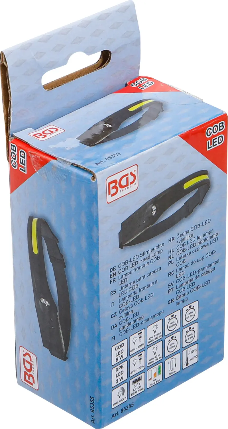 Svítilna - čelovka LED-COB BGS 85355 s pohybovým senzorem (BGS1085355)
